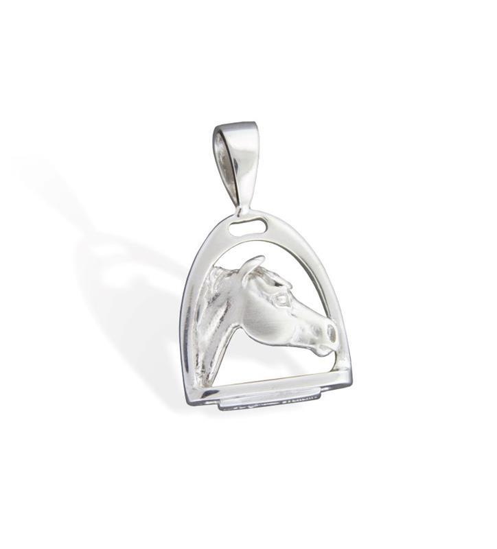 Horse Head in Stirrup Pendant by Darren K Moore-Drop Ship,351-13 PENDANT