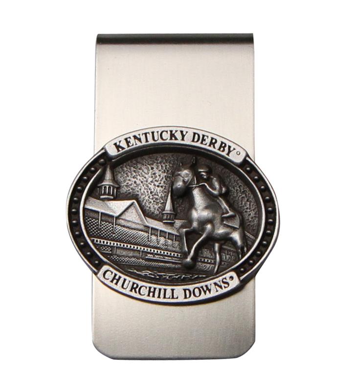 Kentucky Derby First Turn Pewter Money Clip,KMC201 PEWTER
