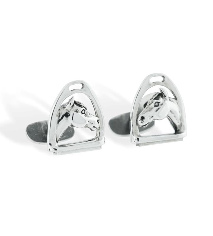 Horse Head in Stirrup Cuff Links by Darren K Moore-Drop Ship,262-07 CUFFLINK