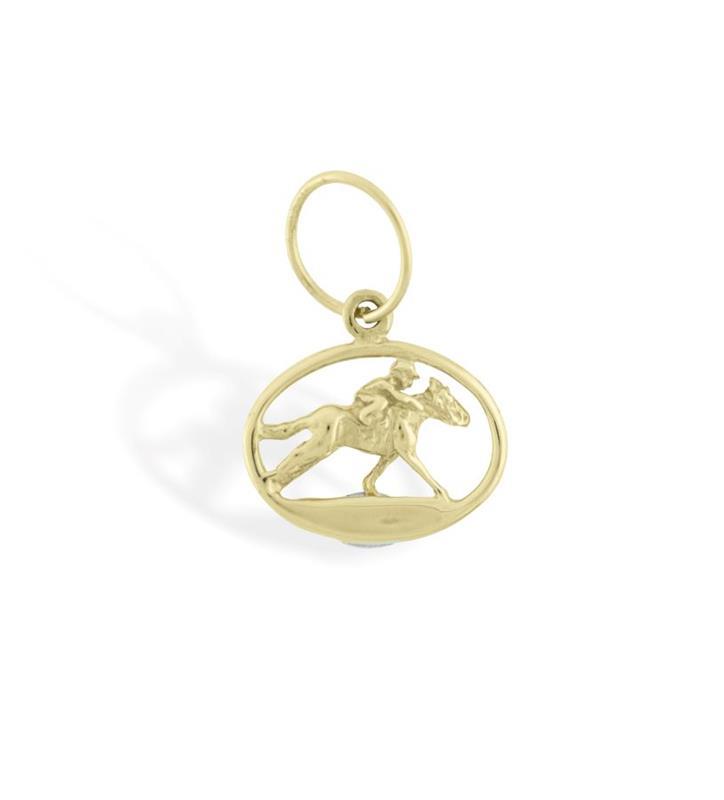 Horse and Jockey Charm by Darren K Moore-Drop Ship,00-435 CHARM  14K