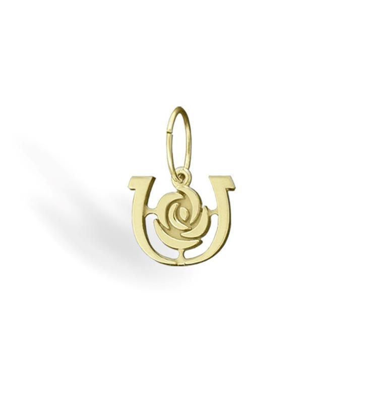 Kentucky Derby Rose & Horseshoe Charm by Darren K Moore-Drop,12-1063 MD CHRM  14K