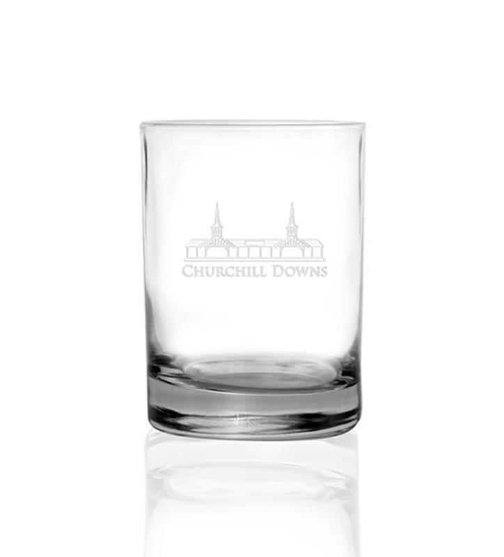 Grandstand Etched Round Double Old Fashioned Glass,Local Louisville Area Products,01-304 LT ETCH 14 OZ