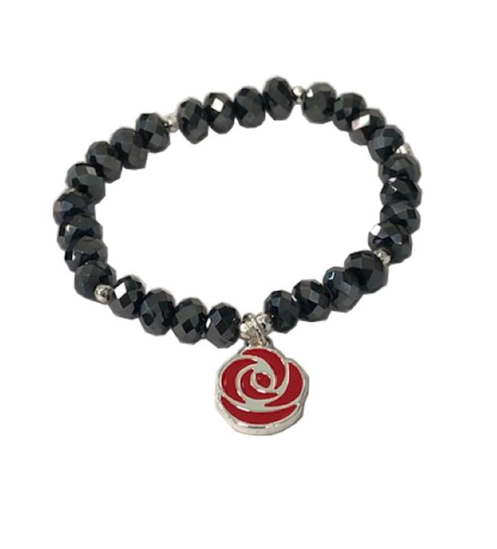 Kentucky Derby Icon Rose Glass Beaded Bracelet,B-EQ200