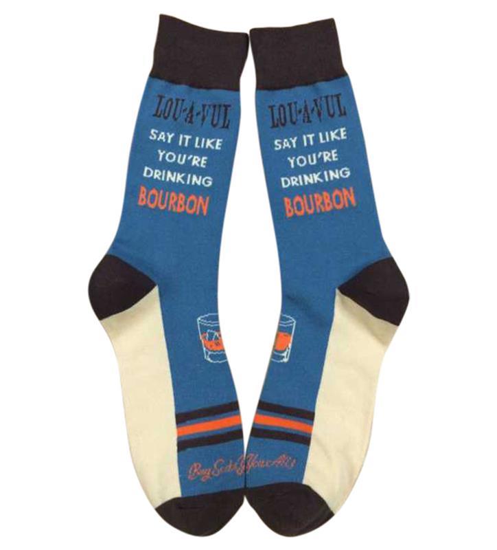 Mens Socks: Lou-A-Vul Say it Like You're Drinking Bourbon,Local Louisville Area Products,LOU-A-VUL SAY IT LIK