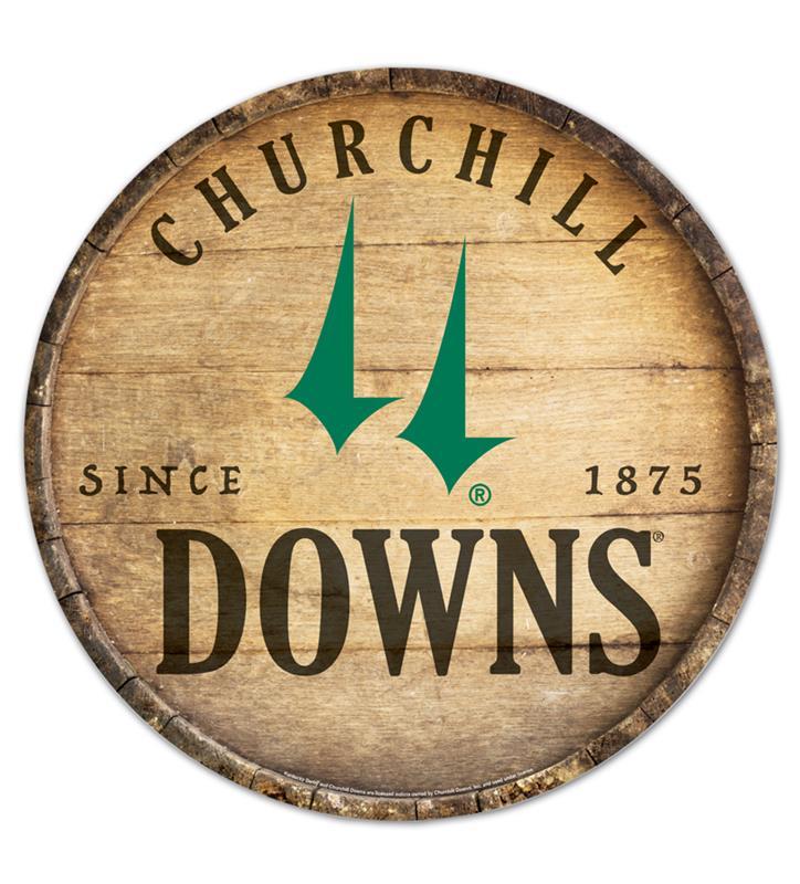 Churchill Downs Round Wood Sign,45011321