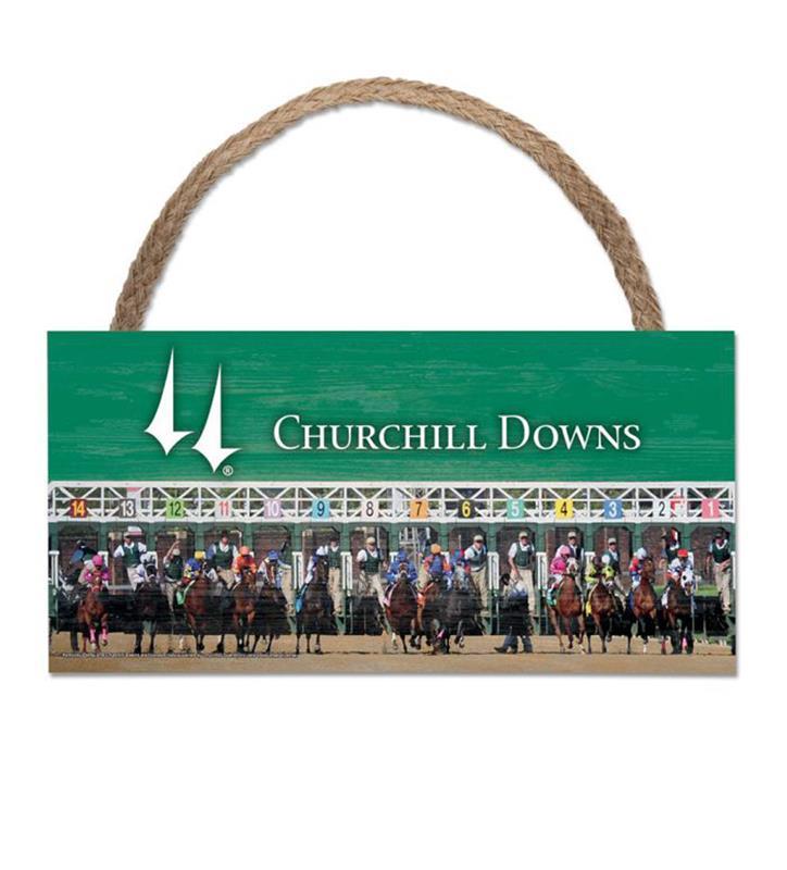 Churchill Downs Starting Gate Wood Rope Sign