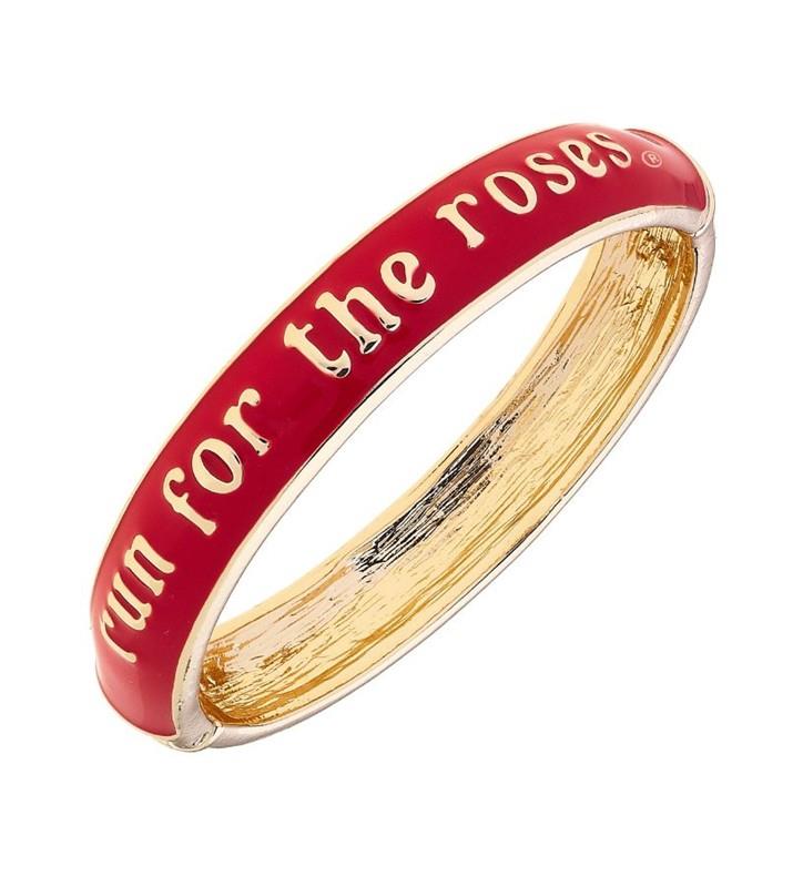 Kentucky Derby Run For The Roses Enamel Hinge Bangle,26309B-RD