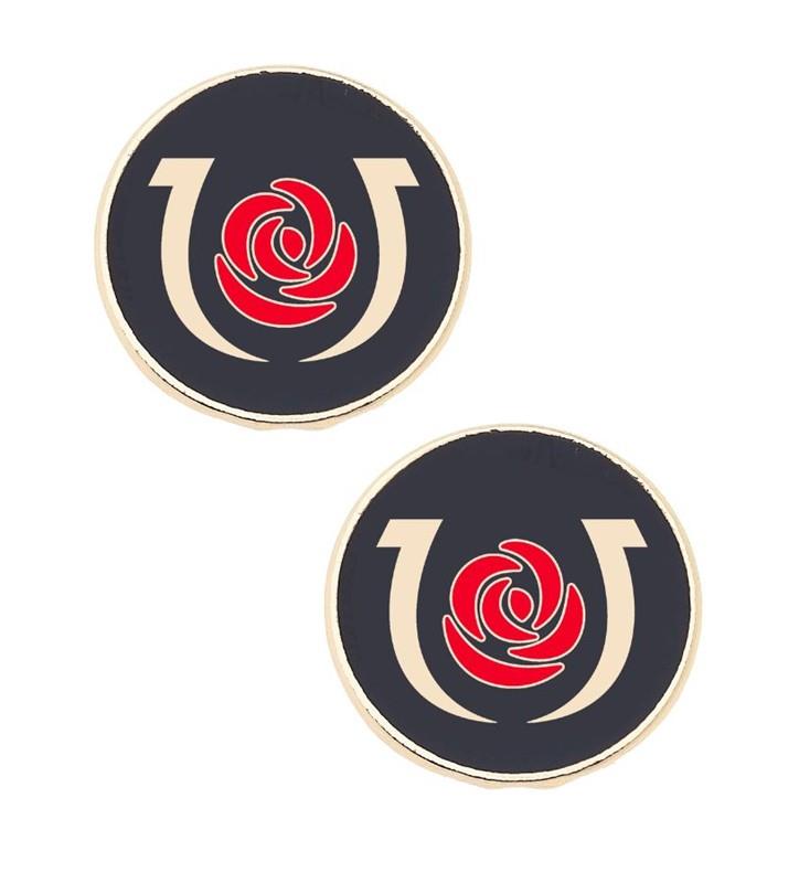 Kentucky Derby Disc Stud Earrings,26314E-BK